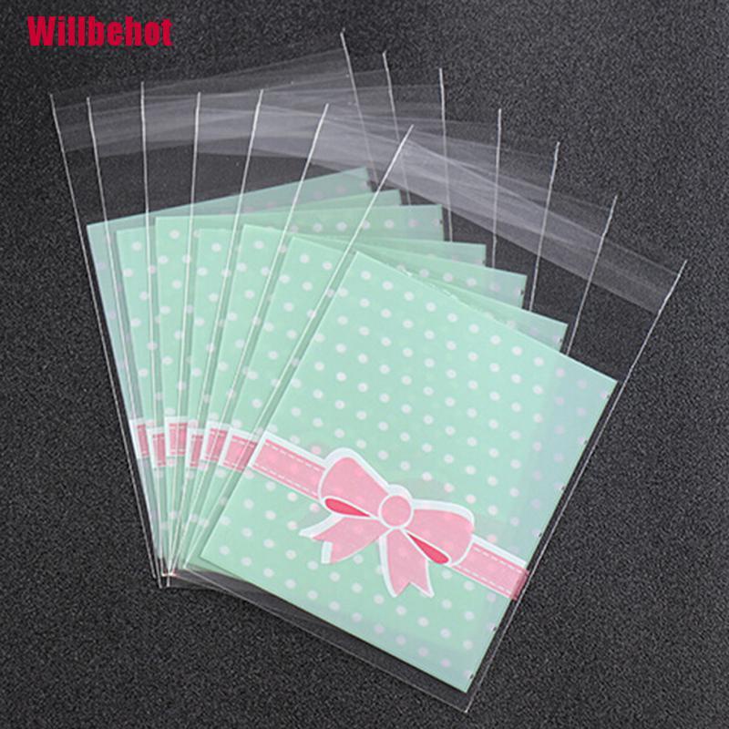 Bộ 100 Túi Nhựa Có Nơ Kích Thước 8X