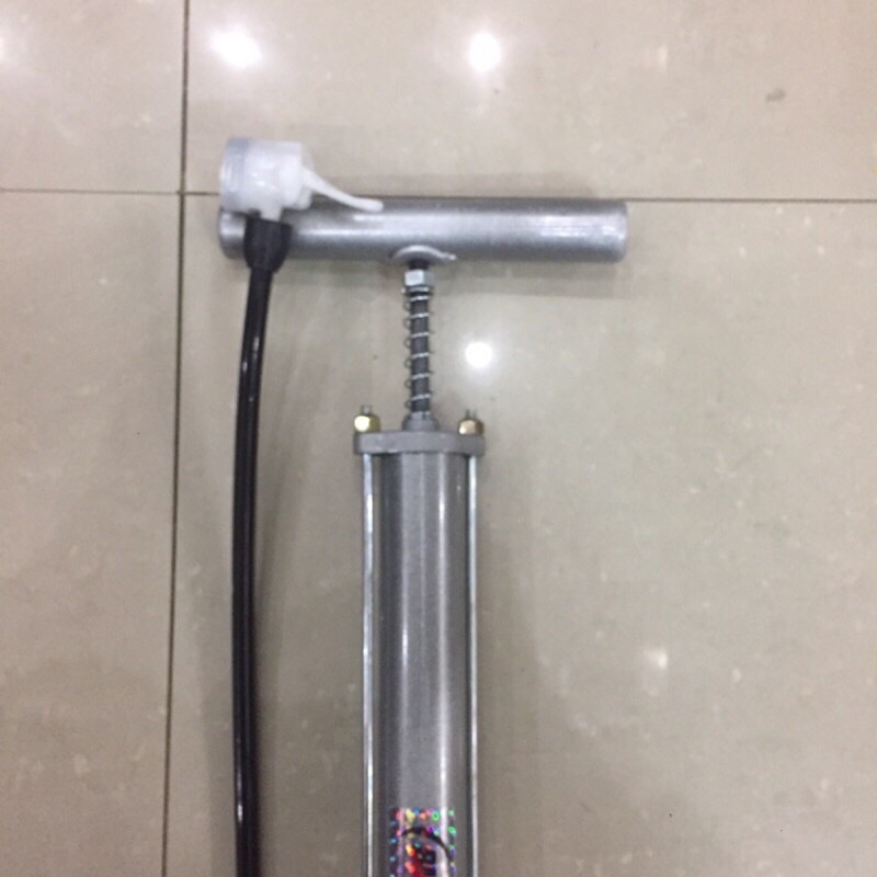 😍Bơm Tay Xe Đạp Có Bình Hơi Trợ Lực Xám-Hàng Loại 1 Thân Thép