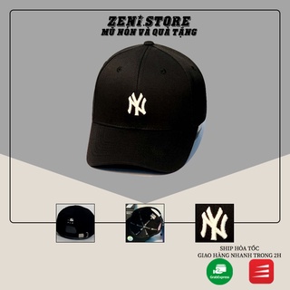 Mũ lưỡi trai đen MLB thêu chữ NY trắng Hàn Quốc, nón kết lưỡi trai phong cách Hàn quốc NY đen cao cấp, hàng xuất dư.