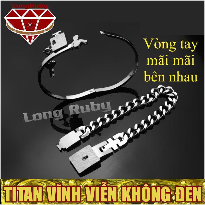 BỘ VÒNG TAY Ổ KHÓA CHÌA KHÓA TITAN CAO CẤP | LẮC TAY CẶP ĐÔI TÌNH YÊU VĨNH CỬU