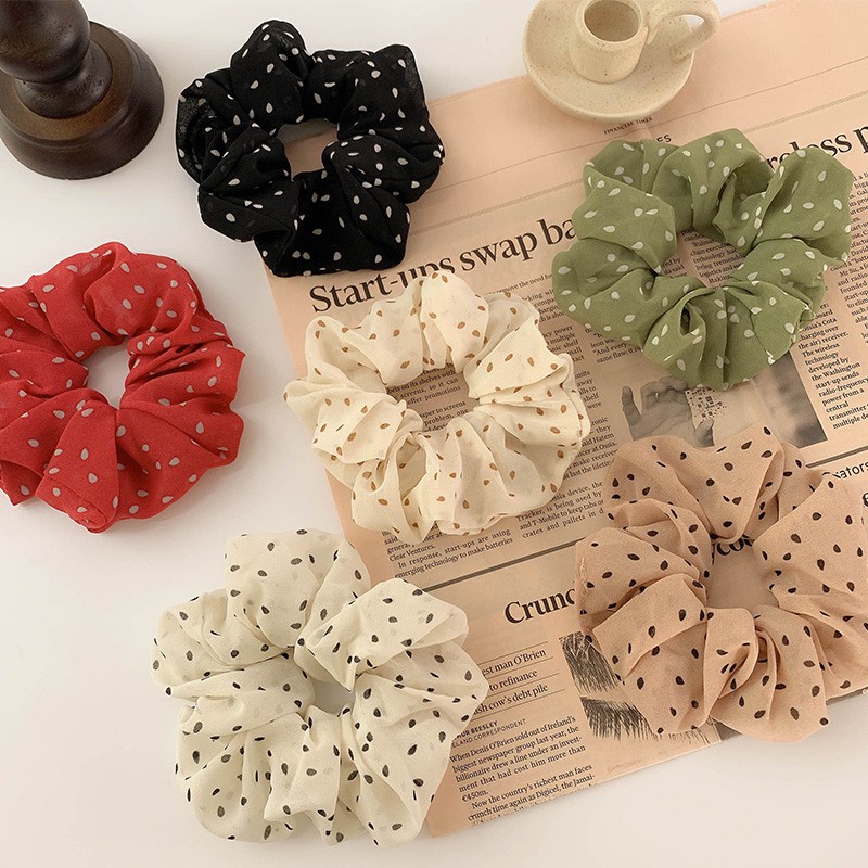 Dây Buộc Tóc Scrunchies Chấm Bi Đáng Yêu HOT HIT 2020