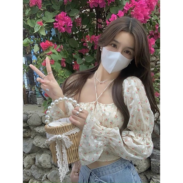 Áo xanh lá croptop cup ngực tay khúc