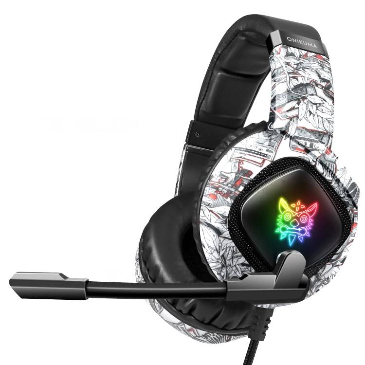 ONIKUMA K19 RGB Đệm tai nghe hình bầu dục đầy đủ Đệm Bass nặng Tai nghe chơi game âm thanh nổi tối ưu với micrô