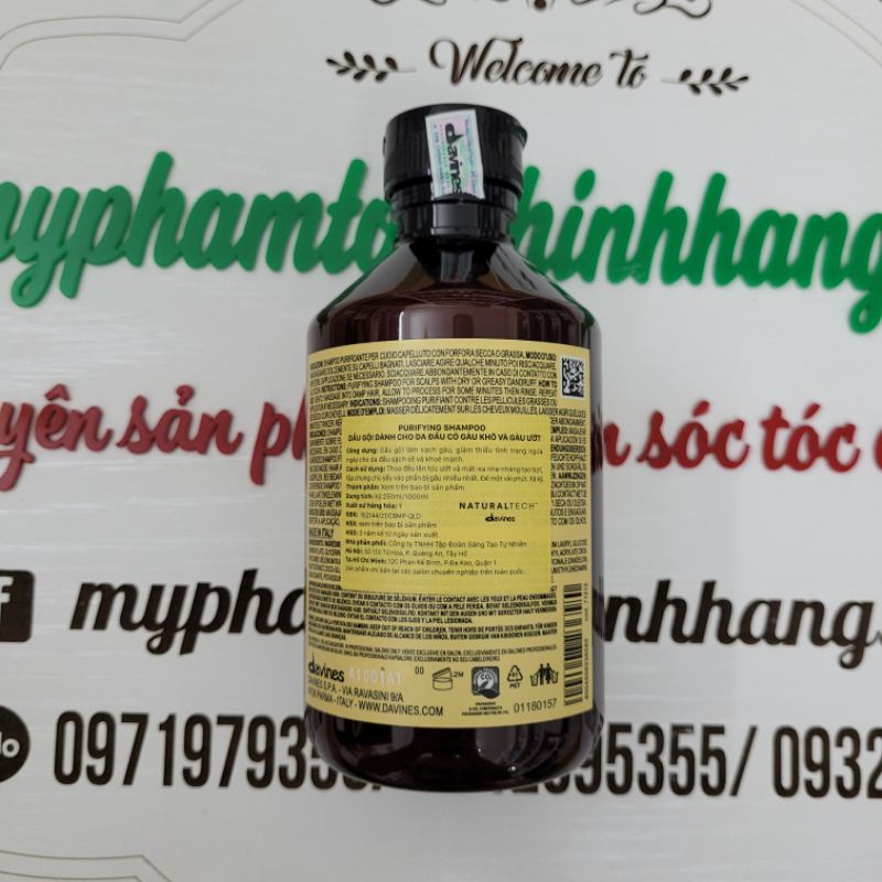 Dầu gội Davines giảm gầu purifying 250ml - 1000ml