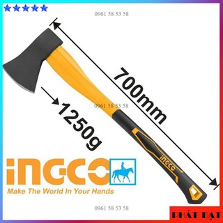 Ingco búa rìu cán nhựa lõi thép 1250g dài 70cm hax02012508 - dsg