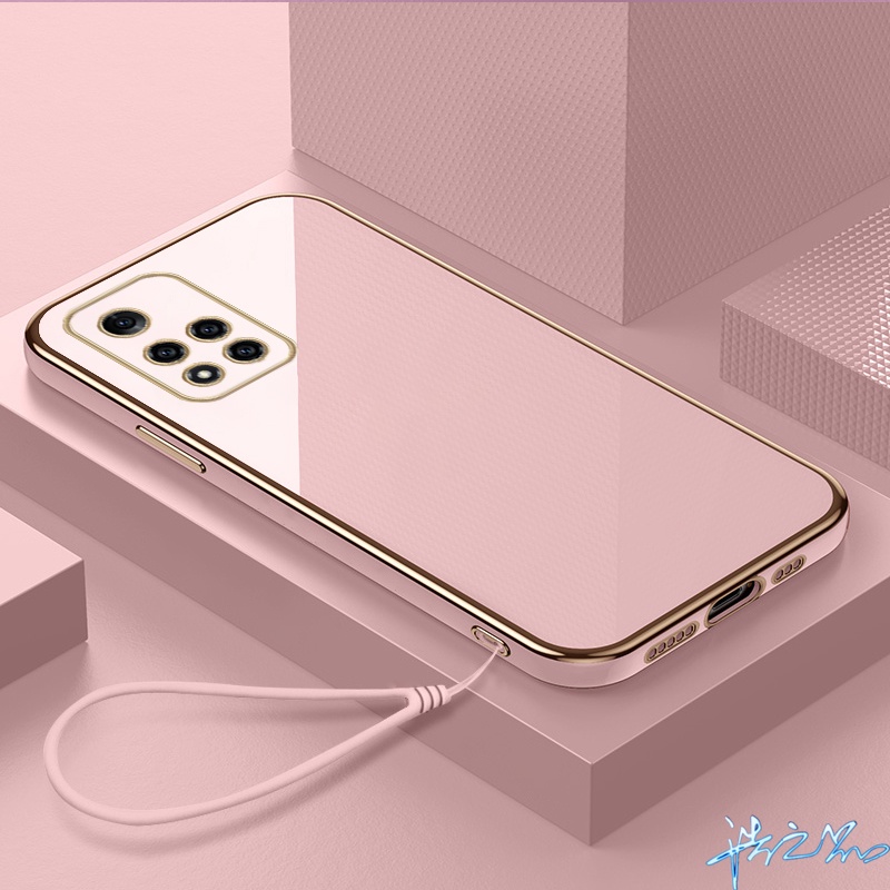 Ốp lưng Redmi Note 11 12 11S 10 10S 9 Pro Ốp lưng họa tiết sang trọng Mịn viền thẳng Vỏ mềm Vỏ điện thoại + Dây buộc miễn phí