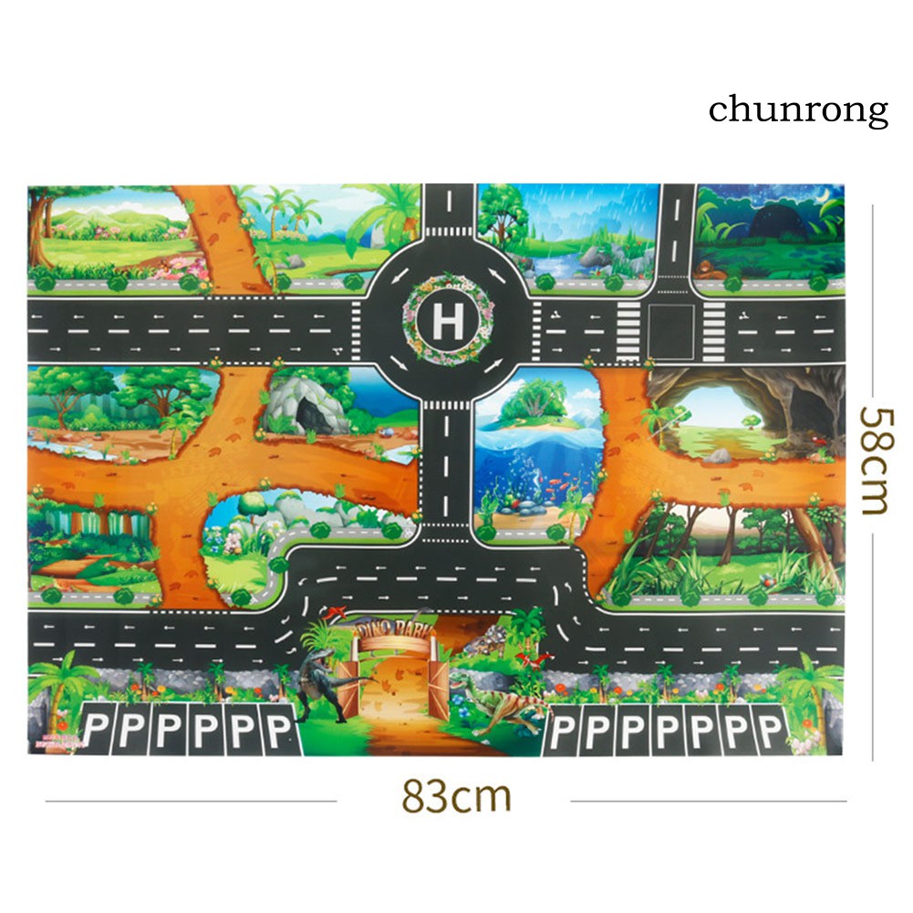Thảm Lót Sàn Họa Tiết Đường Giao Thông Kích Thước 83x57cm Tiện Dụng