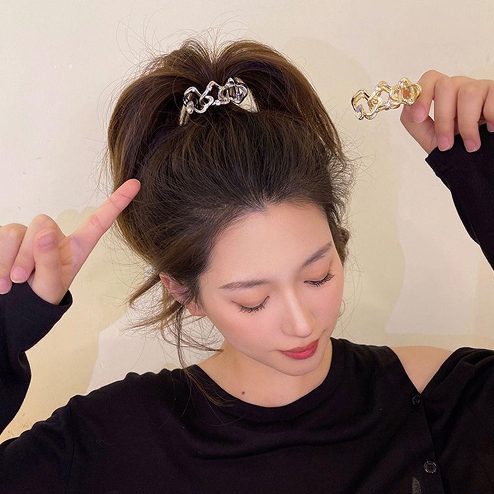 Kẹp Tóc Càng Cua Họa Tiết Hình Học Phong Cách Vintage Thanh Lịch Cho Nữ