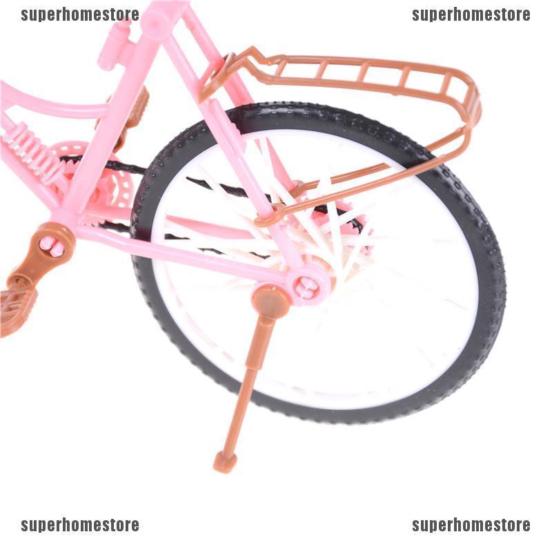 Xe Đạp Màu Hồng Có Giỏ Trang Trí Nhà Búp Bê