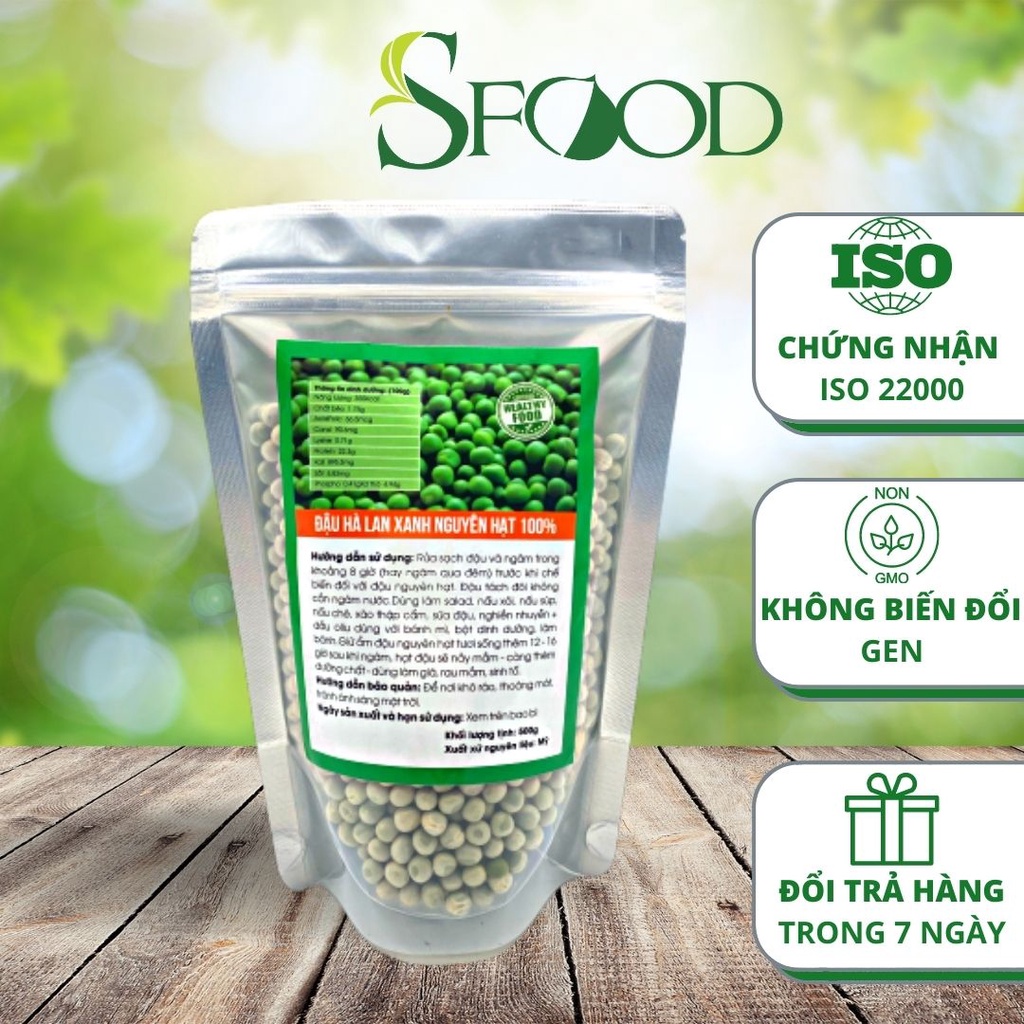 Đậu Hà Lan khô nguyên hạt Sfood không biến đổi gen