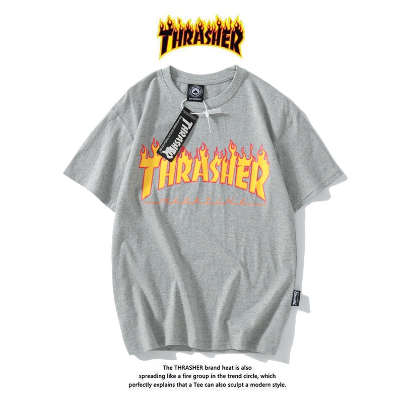 Áo thun Cotton tay ngắn In chữ Goods In Stock Thrasher cổ điển thời trang cho nam và nữ