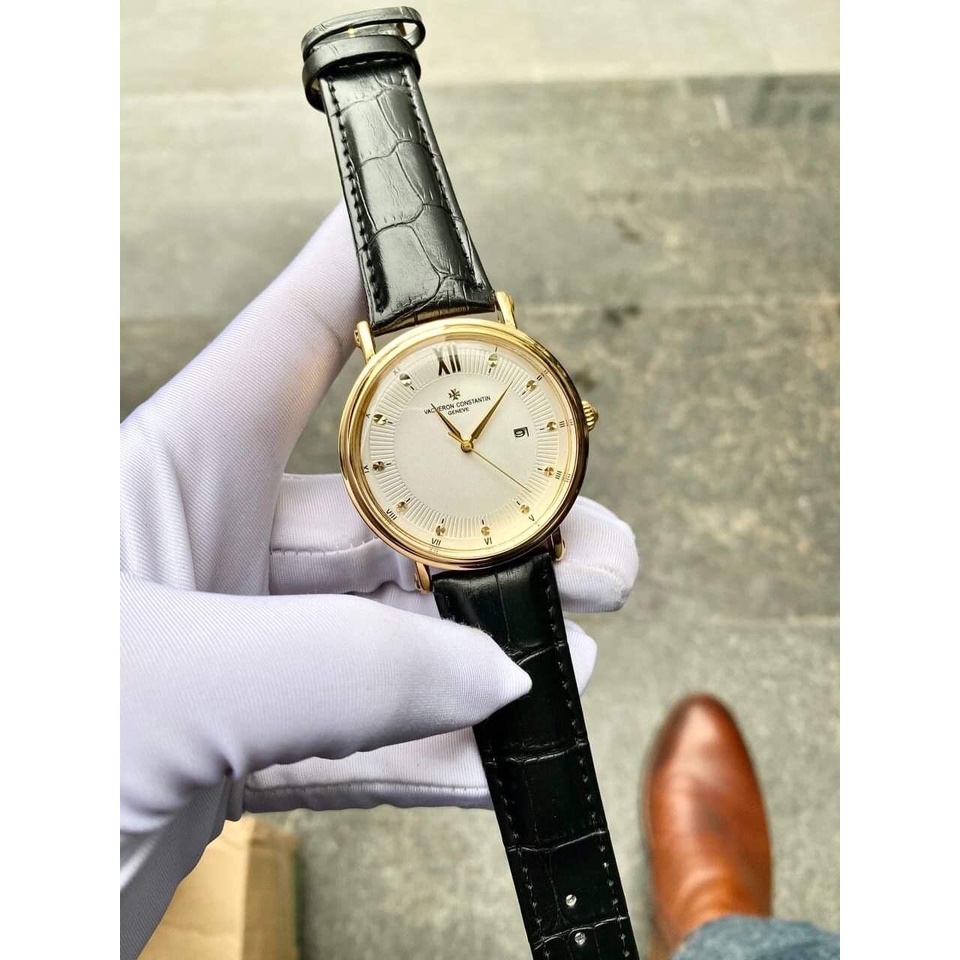 Đồng Hồ Pin NAM Vacheron P349 Chống Xước, Chống Nước - TẶNG 1 Dây da cao cấp + 2 pin AG4