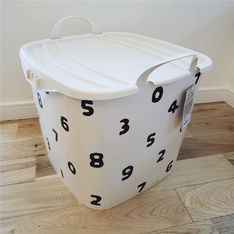 Giỏ Đựng Đồ Dơ In Chữ Baba Daddy Có Tay Cầm Và Nắp Đậy Kiểu Hàn Quốc