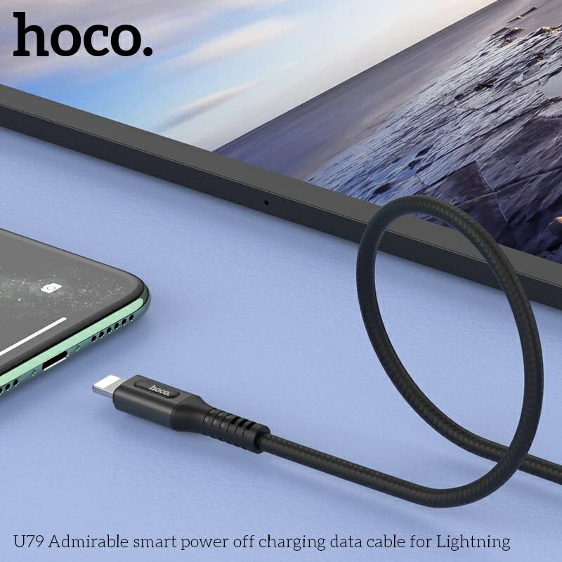 (lighting) Cáp sạc nhanh 2.4A tự ngắt hoco U79 IP