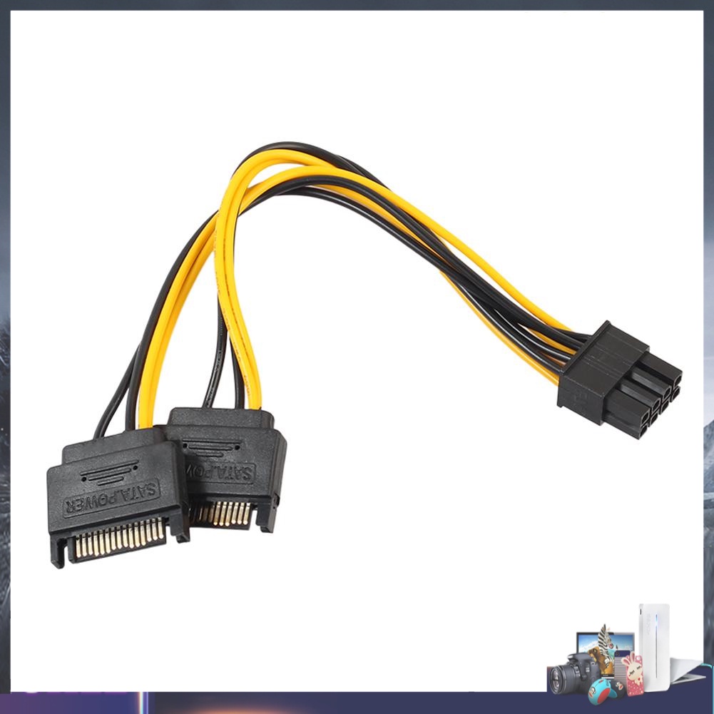 Cáp chuyển đổi 15Pin SATA Male sang PCIe 8Pin(6+2) Male