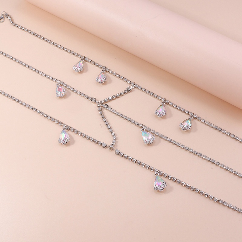 Youyo Dây Đeo Đùi Tua Rua Nhiều Lớp Đính Đá Chống Trượt Thời Trang Đi Hộp Đêm Bãi Biển Mùa Hè