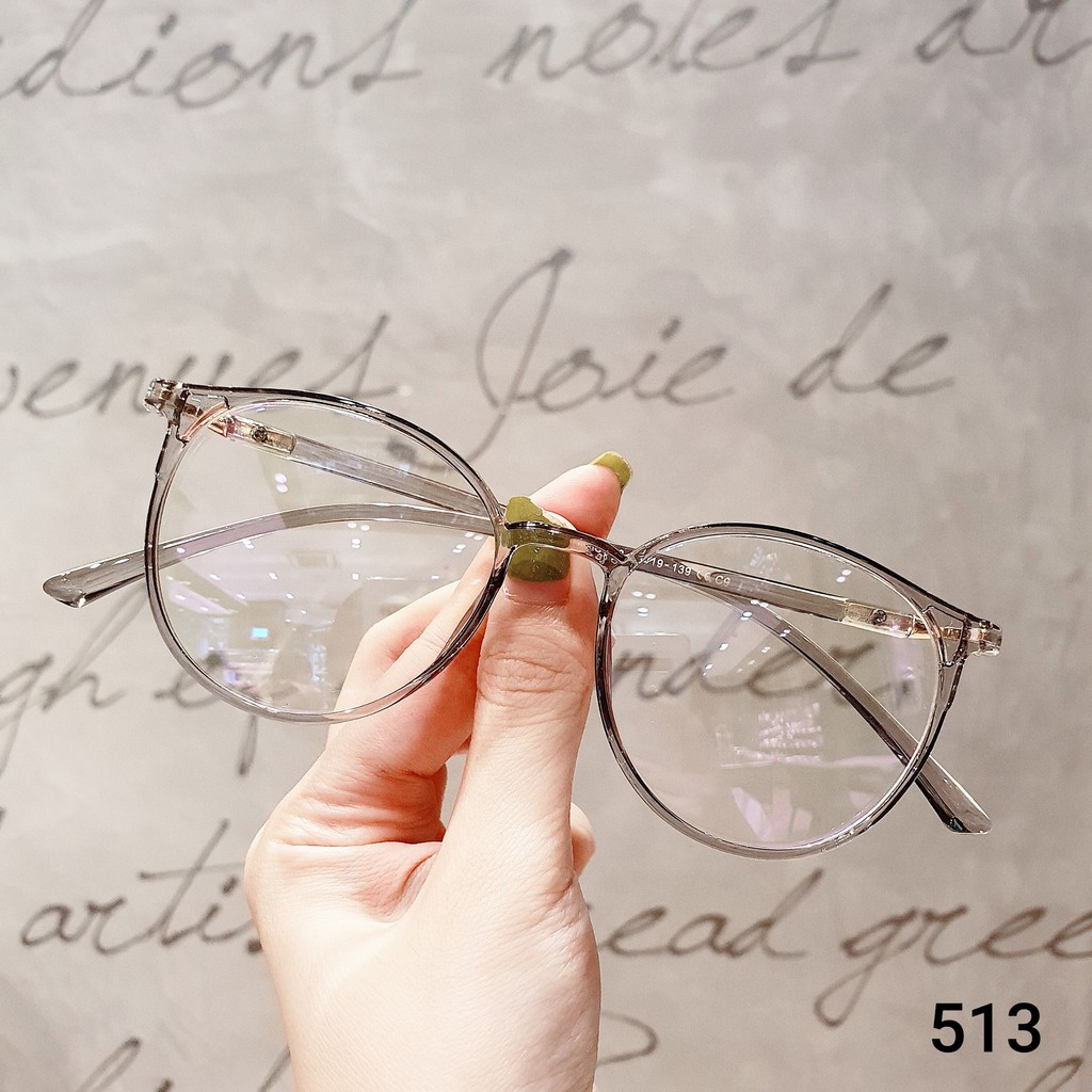 Gọng kính mắt nhựa dẻo thanh mảnh mắt tròn màu sắc thời trang LILYEYEWEAR 513