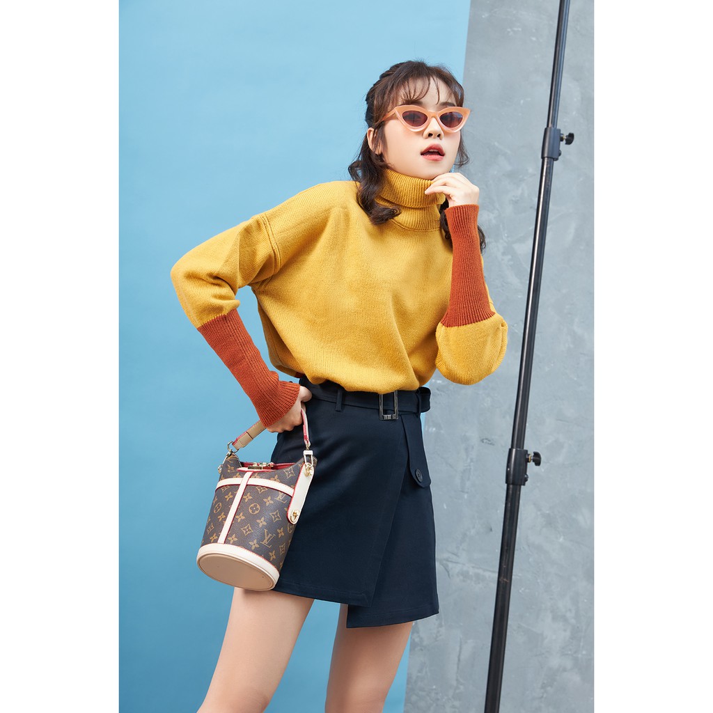 Chân váy chữ A ngắn có đai rời đính nút JAW0617 - 92WEAR | BigBuy360 - bigbuy360.vn