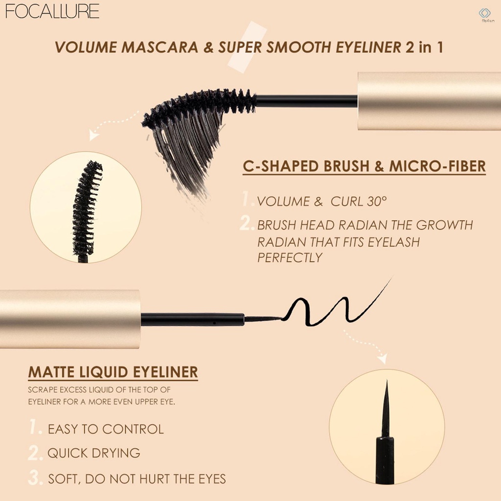 Mascara FOCALLURE 2 trong 1 chống thấm nước và mồ hôi lâu trôi
 | BigBuy360 - bigbuy360.vn