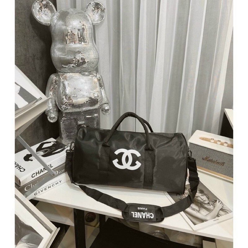 Túi du lịch logo giữa có dây đeo chéo (cam kết chuẩn ảnh)