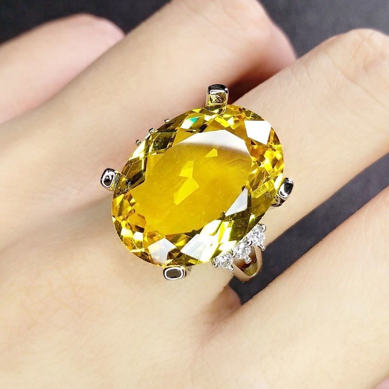 Nhẫn Bạc Đính Đá Sapphire Sang Trọng Không Phai Màu Không Dị Ứng Cho Nữ