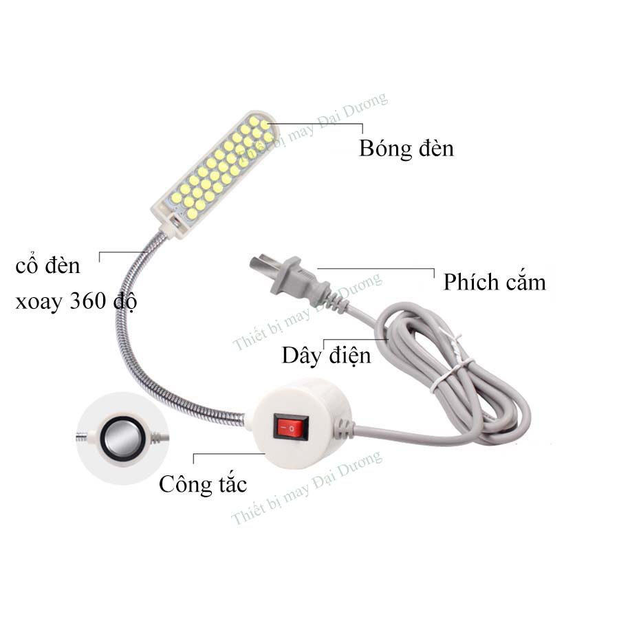 Đèn led juki 30 bóng sáng trắng dùng cho máy may sáng trắng mắt lồi
