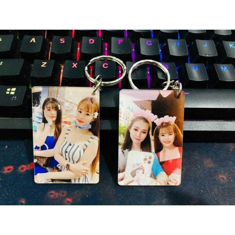 Móc khoá mica in hình 2 mặt cực rõ nét 🌸