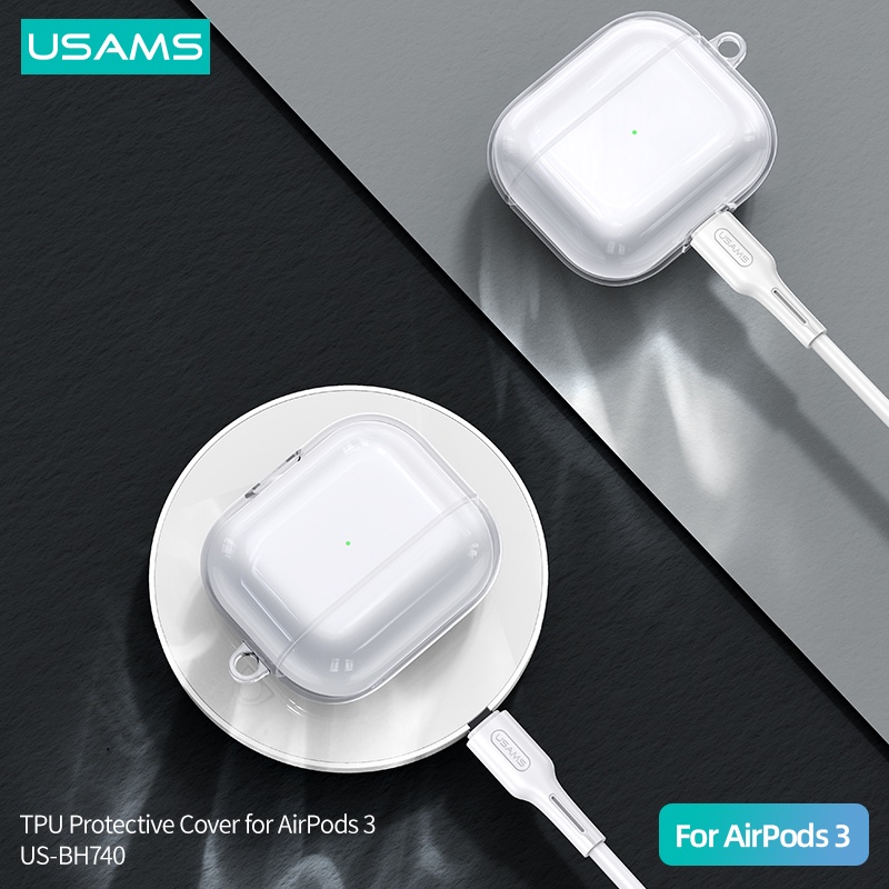 Vỏ bảo vệ hộp sạc tai nghe Usams bằng TPU thích hợp cho Airpods 3 2021