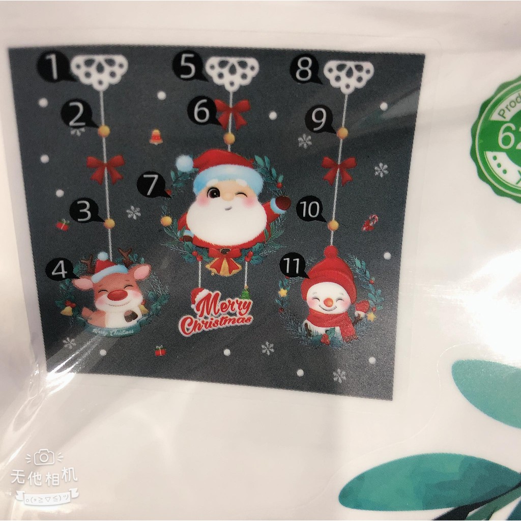 Tranh decan dán kính noel trang trí giáng sinh năm mới ông già tuyết tuần lộc người tuyết vui nhộn-giadungsieure