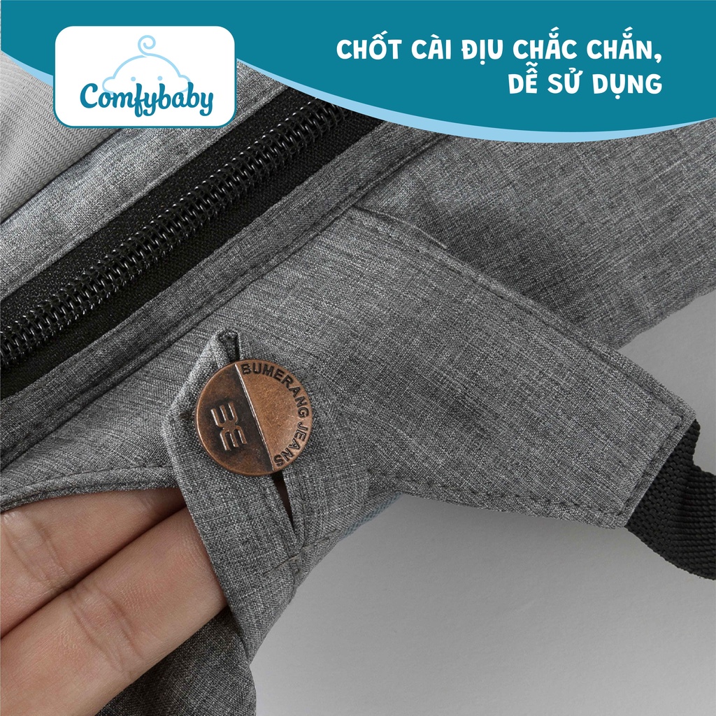 Địu em bé 4 tư thế, siêu trợ lực, chống vòng kiềng, chất liệu Air Mesh thoáng khí cao cấp Comfybaby 602