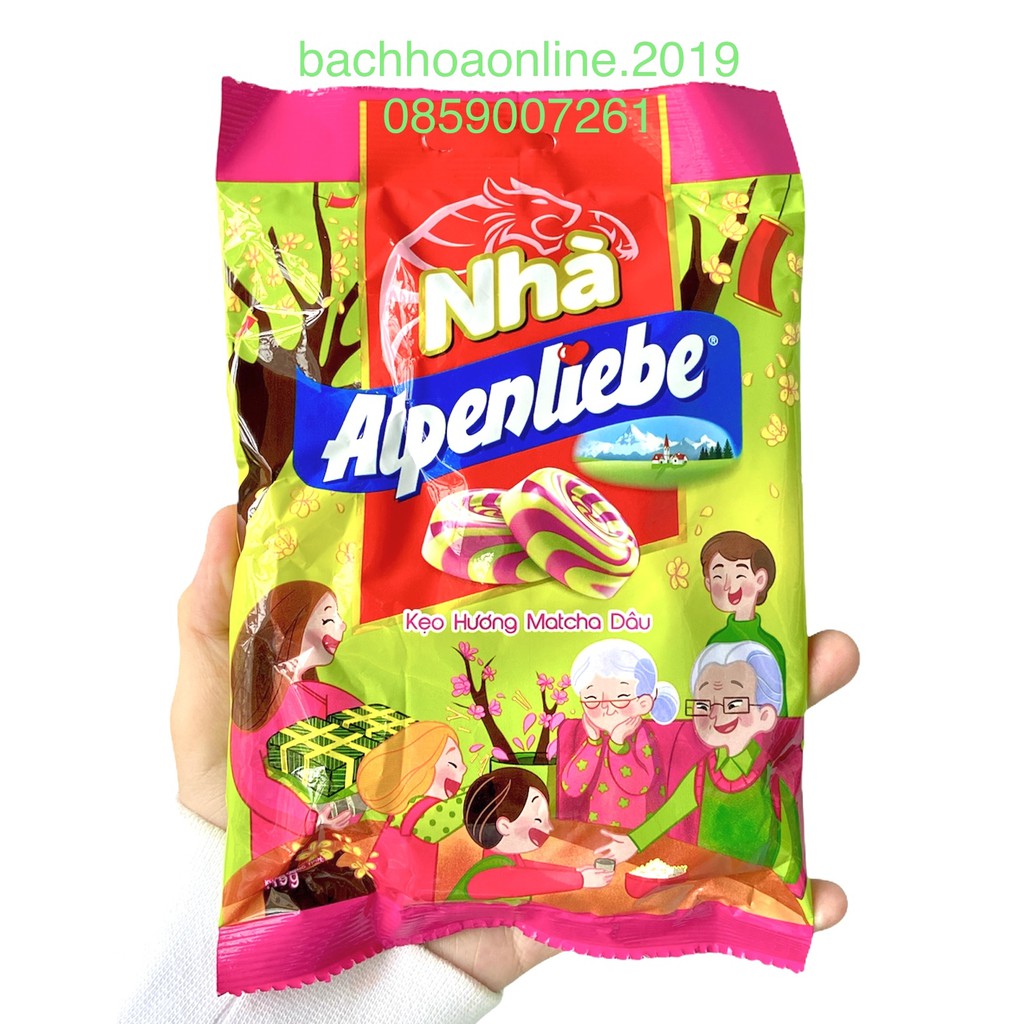 KẸO ALPENLIEBE HƯƠNG MATCHA DÂU GÓI 119G