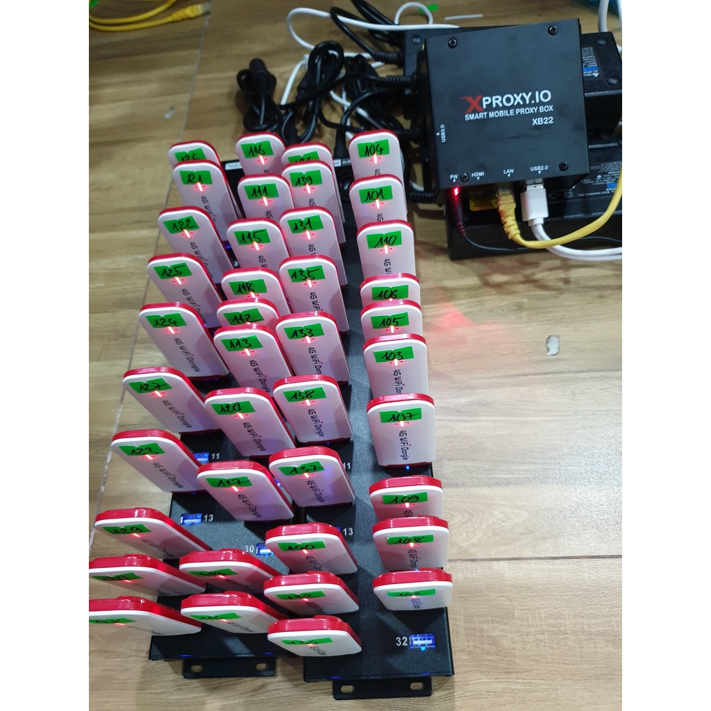 Thiết bị XProxy XB22 tự tạo proxy tự động từ dcom 3G/4G hỗ trợ hơn 200 dòng dcom