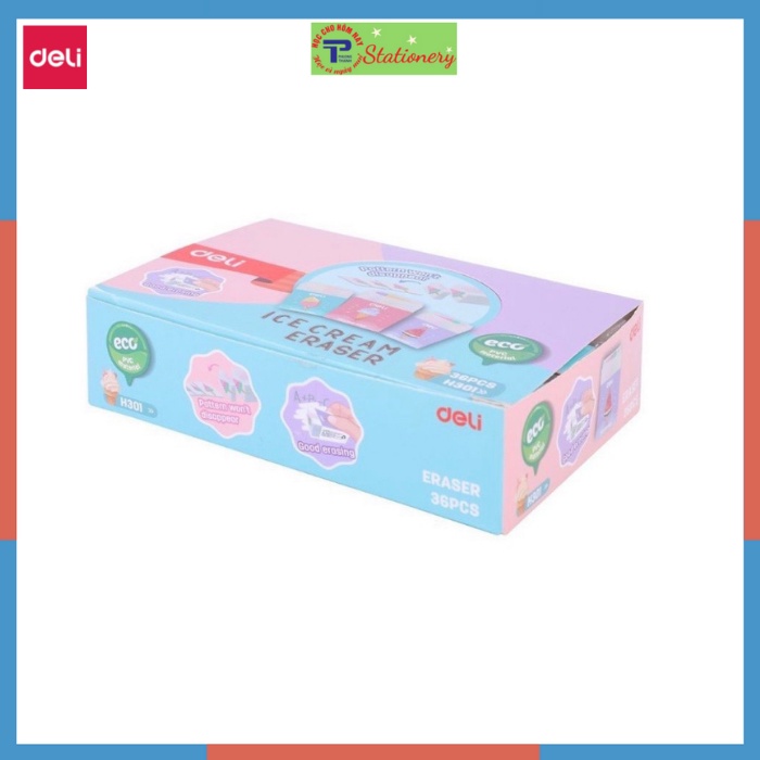 Gôm tẩy xóa hình thạch Deli Ice Cream Eraser - EH301 DELI (1 chiếc)