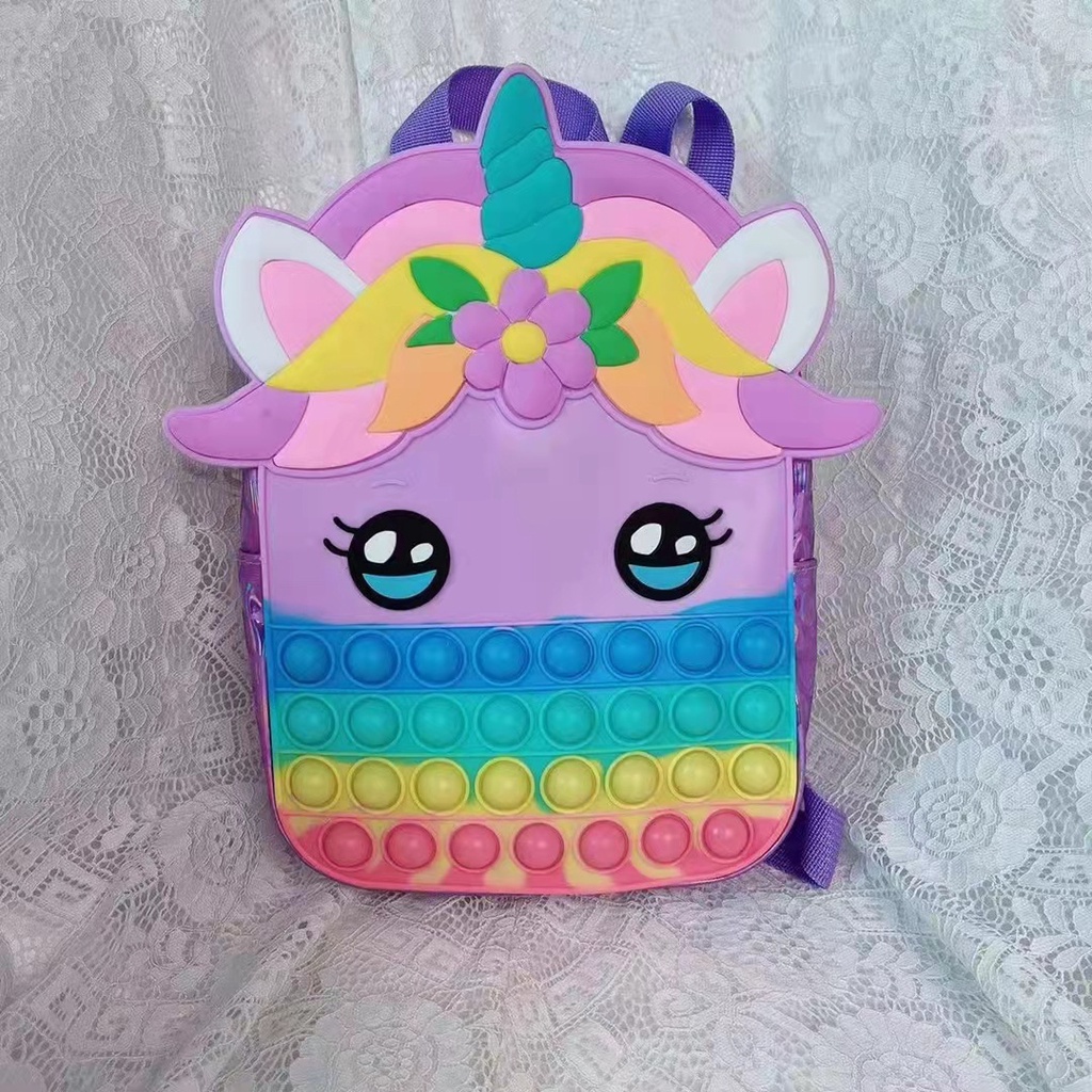Ba Lô Đeo Vai Bằng Silicon Hình Ngựa Pony Dễ Thương Cho Bé