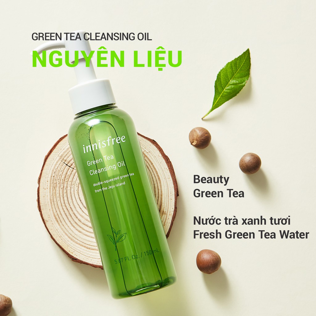 [Mã COSIF05 giảm 10% đơn 400K] Dầu tẩy trang trà xanh innisfree Green Tea Cleansing Oil 150ml