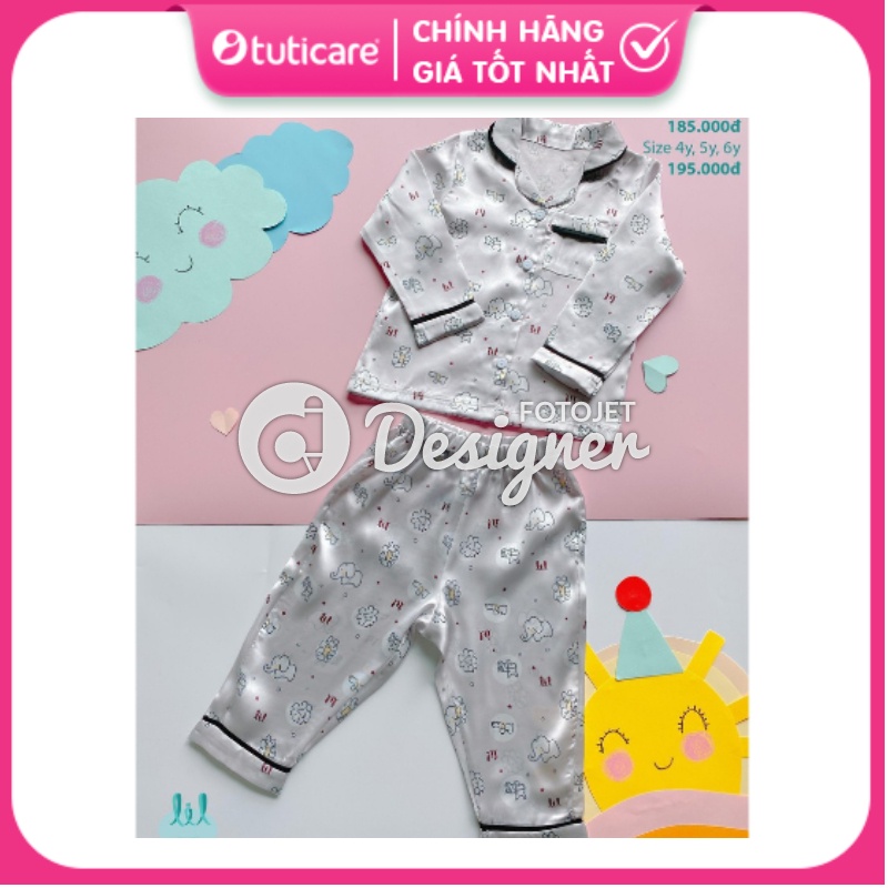 ❣️SALE❣️Bộ pyjama lụa dài tay họa tiết trẻ em Little Love❣️𝐓𝐔𝐓𝐈𝐂𝐀𝐑𝐄❣️