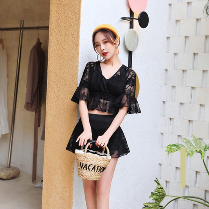 Bộ đồ bơi 3 mảnh bikini đẹp có đệm với màu hồng xinh xắn 💖 | BigBuy360 - bigbuy360.vn