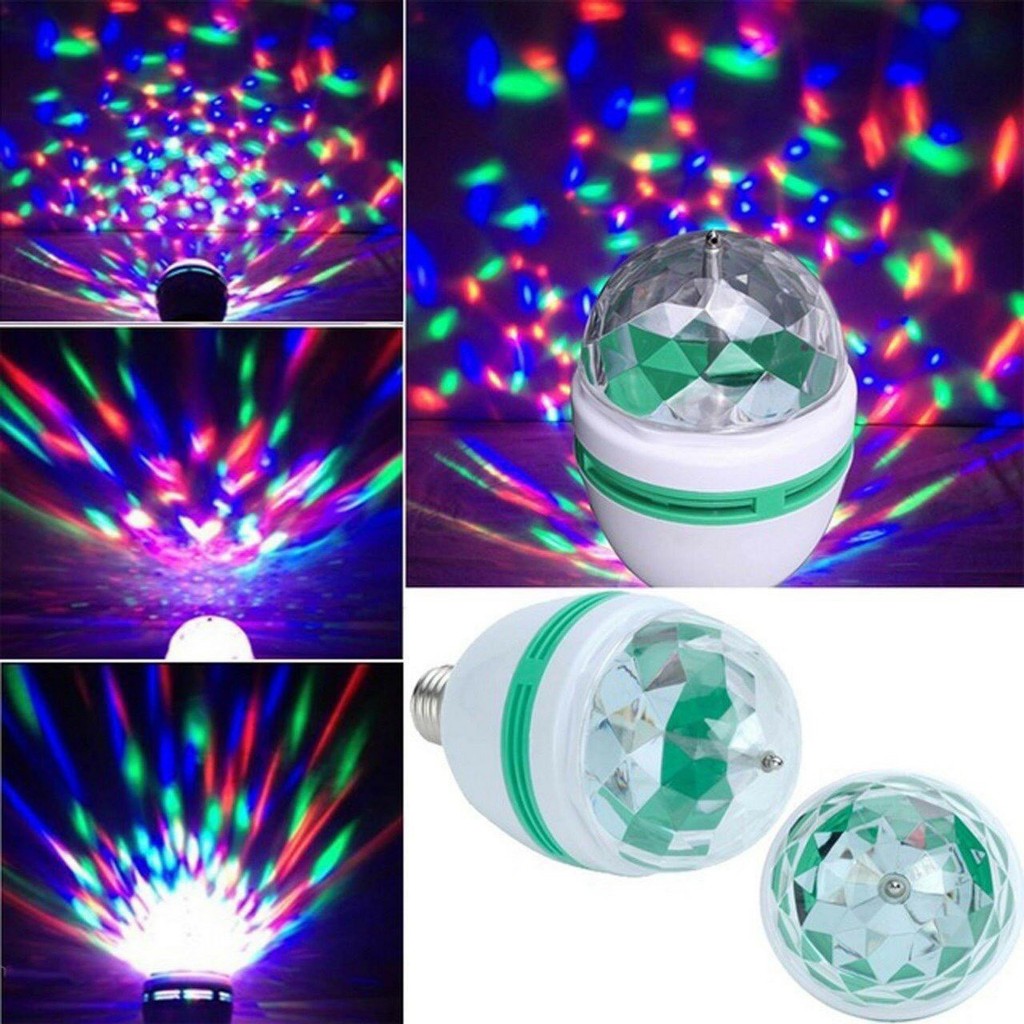 Đèn Led Cầu Xoay Sân Khấu Mini, Trang Trí Sân Khấu Vũ Trường Karaoke RGB Cầu Pha Lê Xoay Tròn