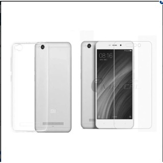 Bộ ốp lưng Silicon Xiaomi Redmi Note 4 (Trắng) + Kính cường lực 2.5D