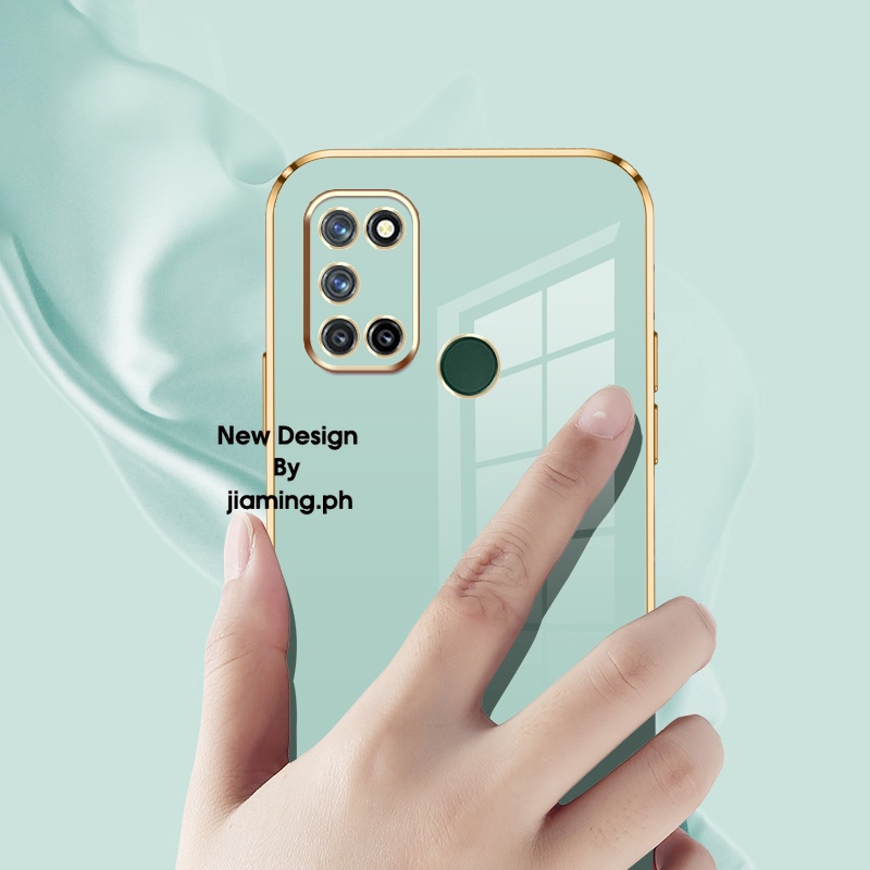 Ốp Điện Thoại Mạ Màu Kẹo Kèm Dây Đeo Cho OPPO Realme 7i C17 2022