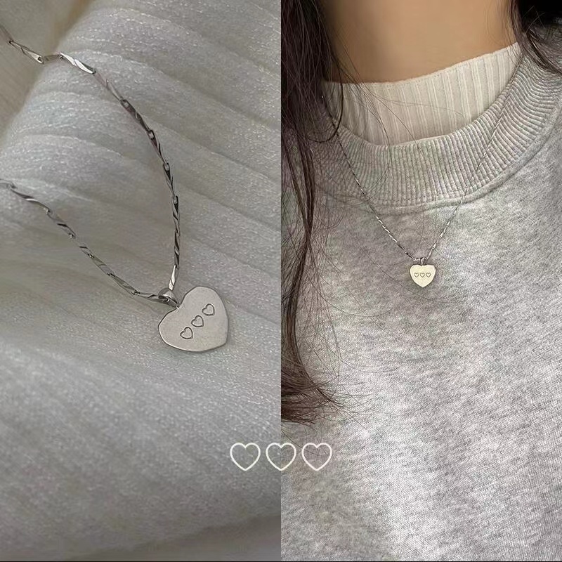 Dây Chuyền Bạc Hình Trái Tim Sang Trọng Đơn Giản Chất Lượng Cao