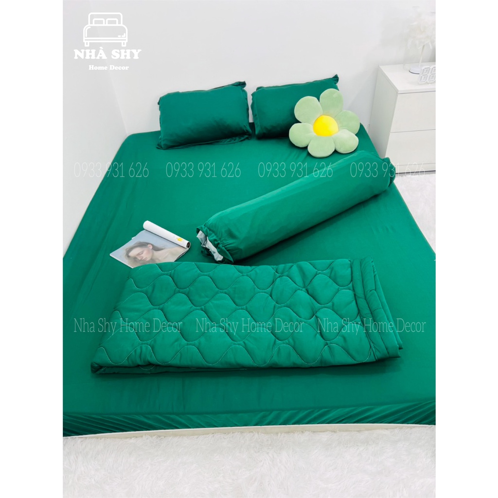 Trọn Bộ Ga Giường Thun Hàn Quốc Trơn - Nhiều Màu - Chất Không Nhăn [ NOTE KÍCH THƯỚC ] | BigBuy360 - bigbuy360.vn