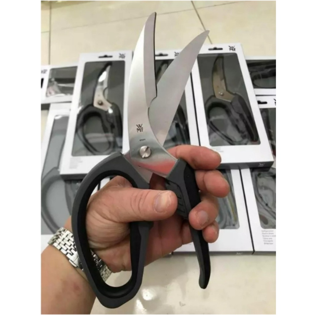 Kéo cắt thịt gà WMF 23cm trợ lực chất liệu thép không gỉ Hàng Đức