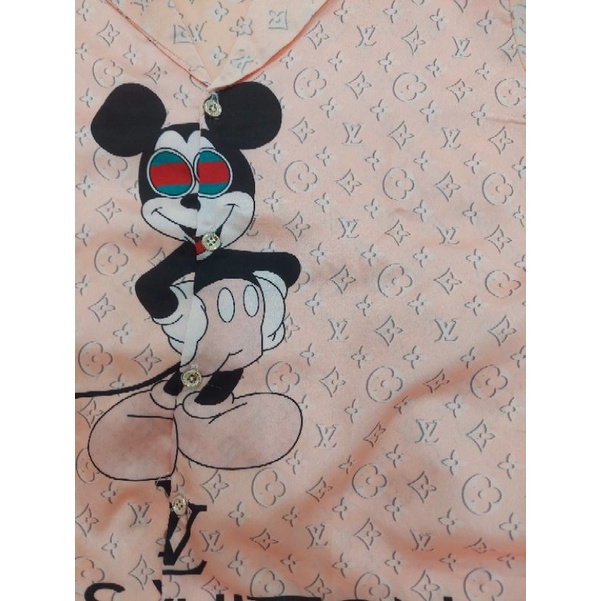 Bộ pizama  tay dài quần dài Satin loại 1, Hoạt hình size 40-54kg chất mát, không thô cứng, loại vải satin 1