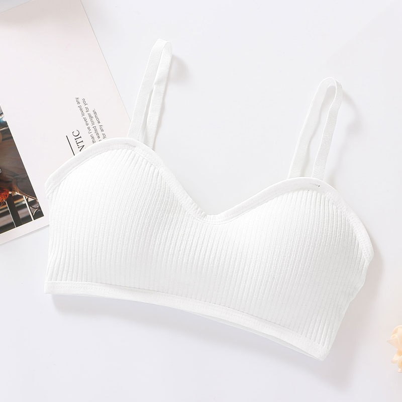 Áo bra 2 dây cotton tăm dáng ngắn