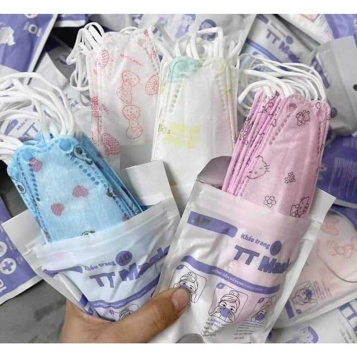 Túi 10 Chiếc Khẩu Trang 4D Trẻ Em Kháng Khuẩn KF94 Tiêu Chuẩn Hàn Quốc | BigBuy360 - bigbuy360.vn