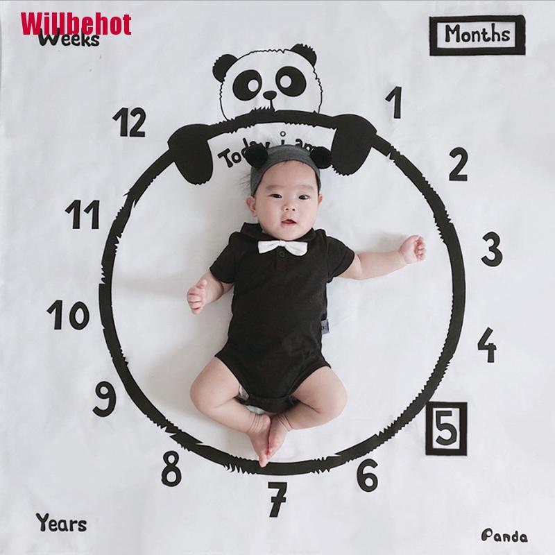 Chăn In Họa Tiết Cột Mốc Phát Triển Theo Tháng Làm Phụ Kiện Chụp Ảnh