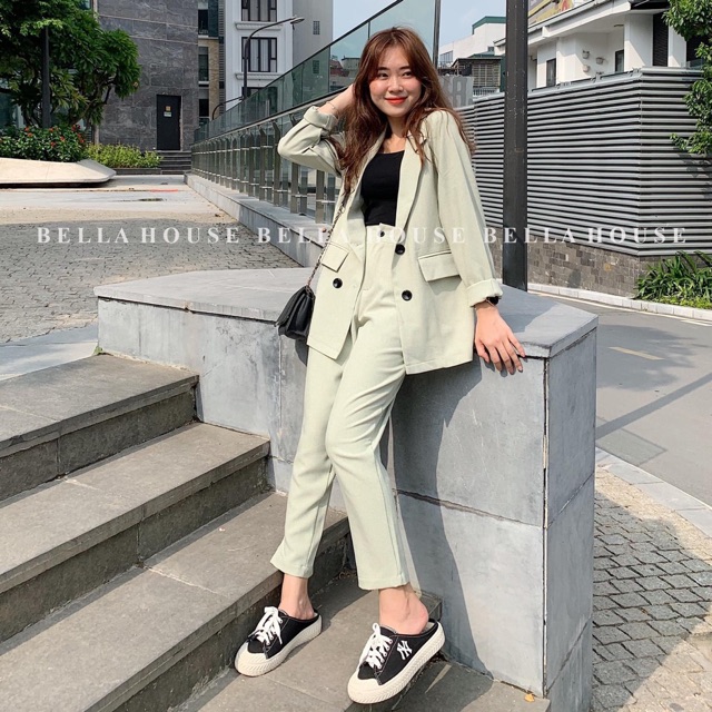 Áo blazer và quần baggy