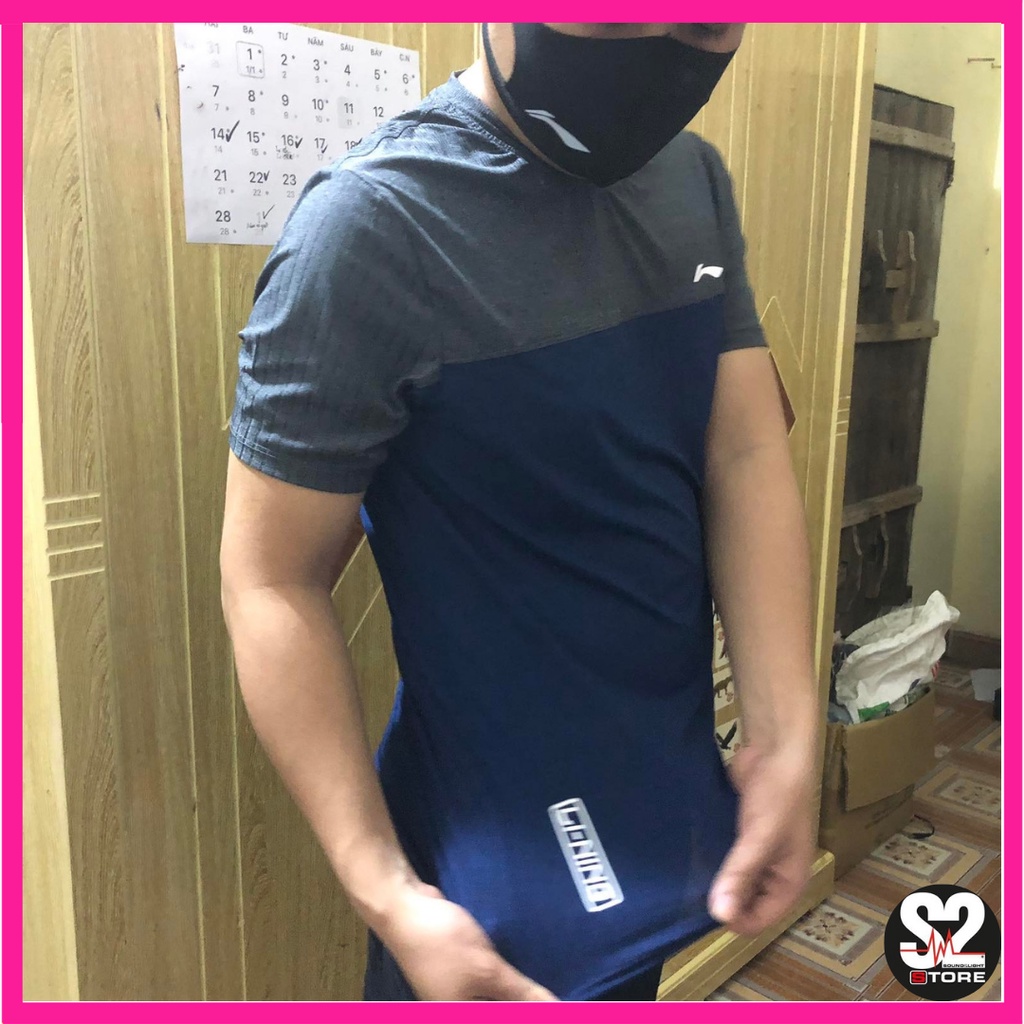 Bộ quần áo ngắn tay nam , áo hè cộc tay LINING cao cấp dành cho nam co dãng thoáng mát