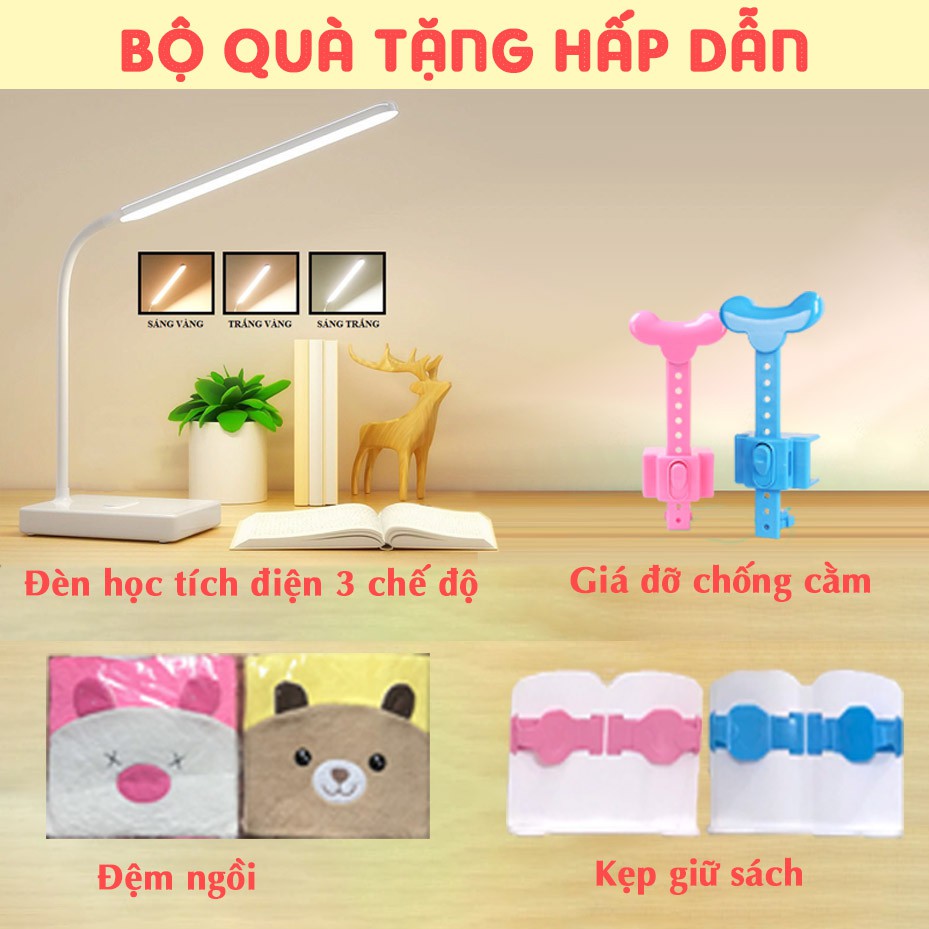 Bàn học chống gù chống cận thông minh cho bé R8 CnHome 🎁TẶNG ĐÈN HỌC, ĐỆM NGỒI VÀ KẸP GIỮ SÁCH🎁 𝑭𝑹𝑬𝑬𝑺𝑯𝑰𝑷